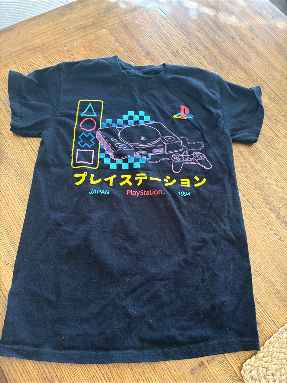 Sony Black T-Shirt with Colorful Retro PlayStation Console Graphic
